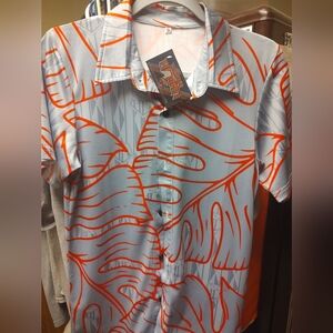 Tropical Leaf Print Men's Shirt